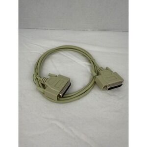 Vintage DB25 Male to Male Serial Parallel Data Cable Beige 25 Pin RS-232 Printer